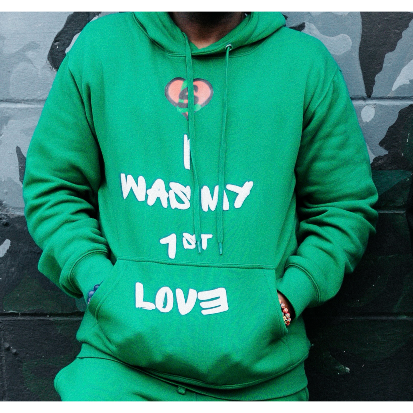 "I Was My 1st Love" Hoodie (Green/White)